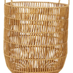 Cesto de Fibra Natural com Alças Decoração Boho