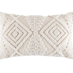 Capa de Almofada Neutra Boho Elegância em Algodão Bege