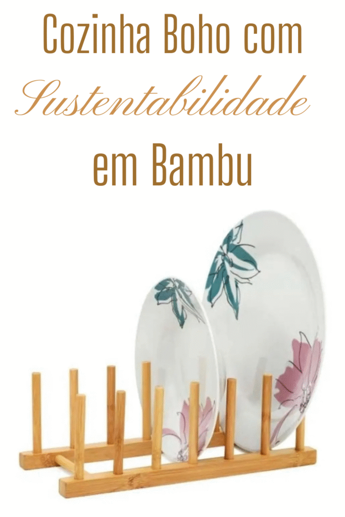 escorredor de pratos em bambu