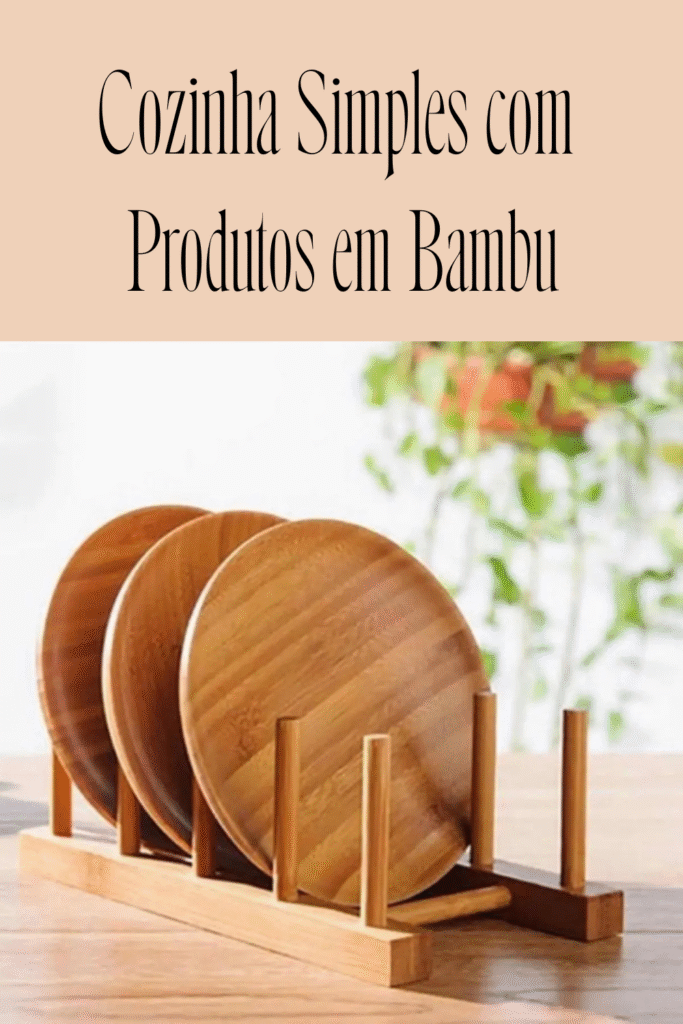 Escorredor de copos em bambu