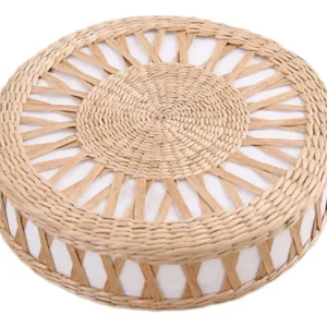 Puff Almofada De Chão Em Tatami E Rattan