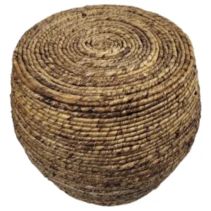 Puff Otomano Em Fibra De Bananeira Estilo Boho