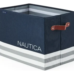 Cesto Náutico Azul Marinho com Alça em Couro